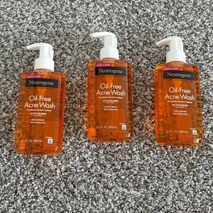 3 Brand New Sealed Neutrogena Oil Free Acne Wash 2% Salicylic Acid Treatment